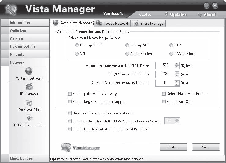 Dsl Speed Tweaks Vista